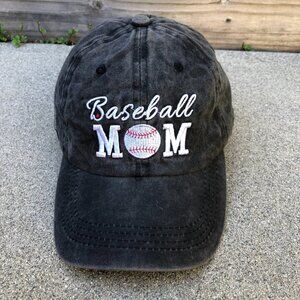 ALDEAL Baseball Mom Hat Women's Black Adjustable Cap One Size Cotton